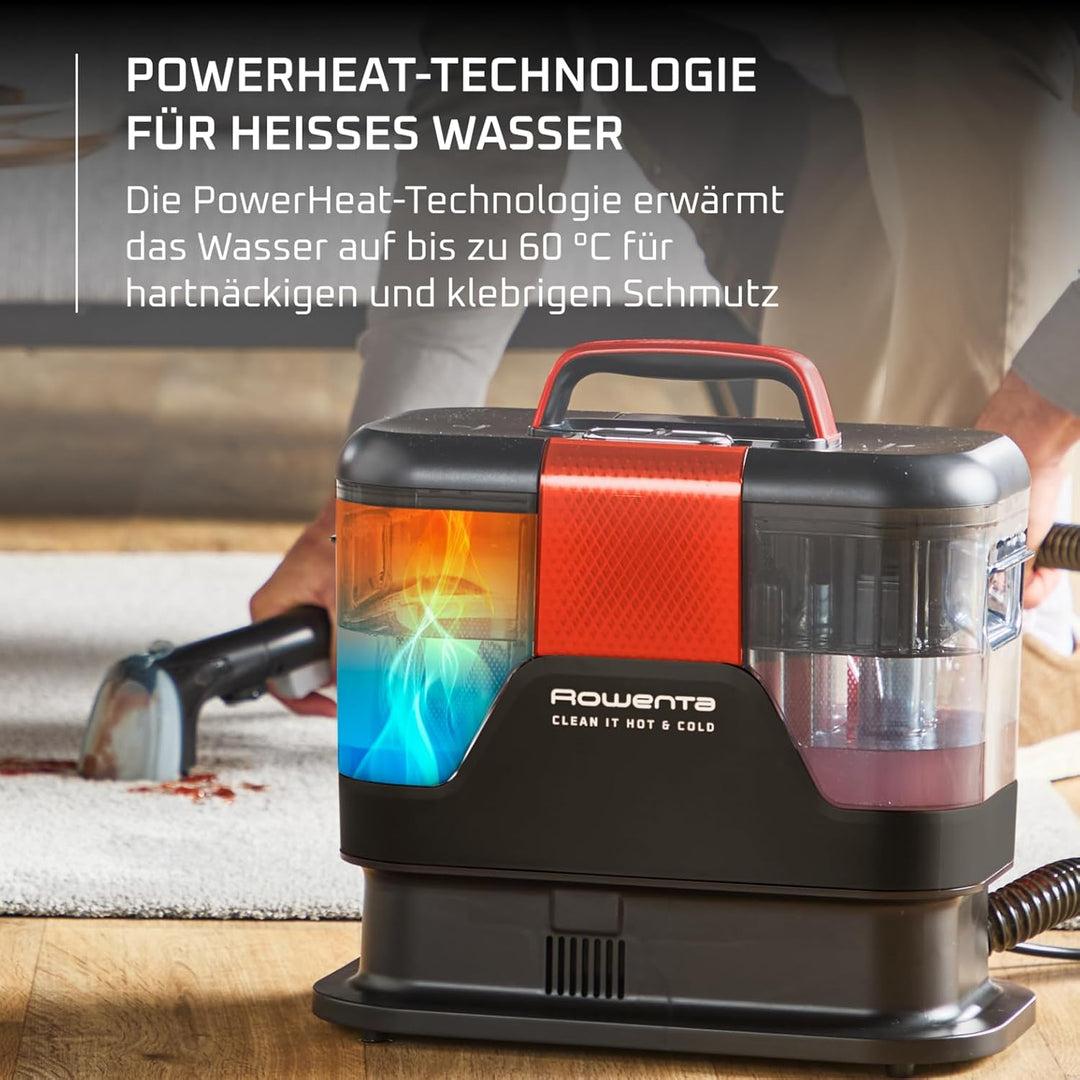 Rowenta Clean It IN7022F0 Hot & Cold Polster-Staubsauger, Flecken- und Teppichreiniger, Leistung 115