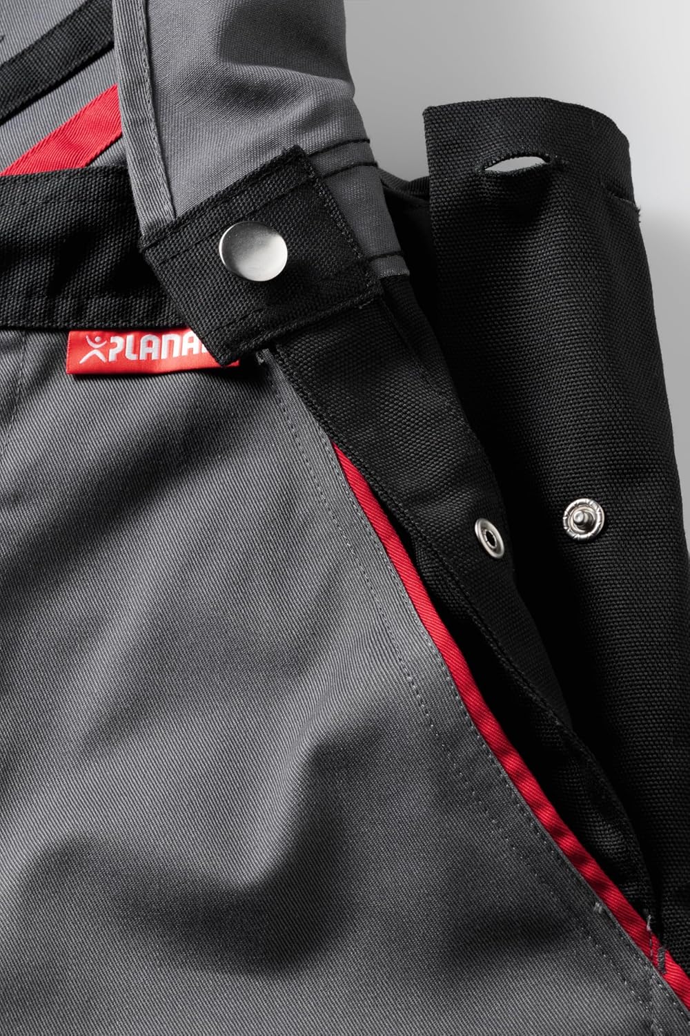 Planam 2332063 Highline Latzhose, Schiefer/Schwarz/Rot, Grösse 63 Schiefer/Schwarz/Rot 63, Schiefer/