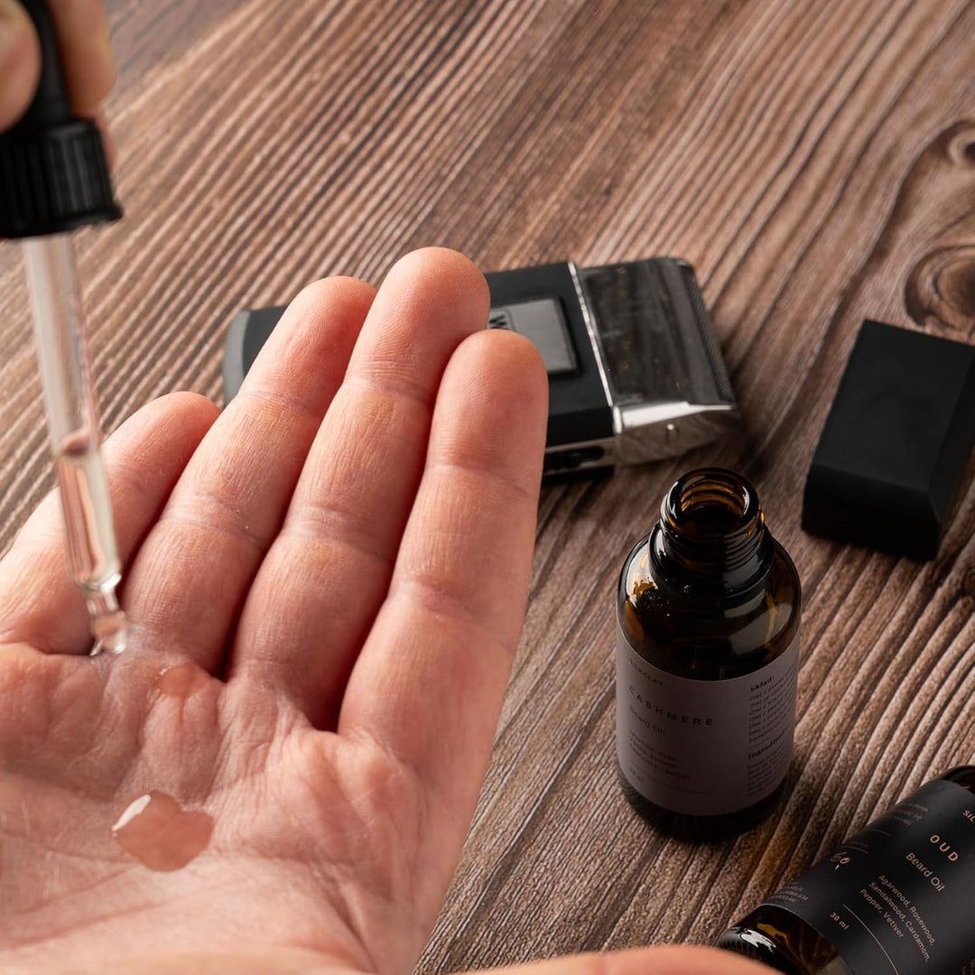 SILKCLAY Cashmere Bartöl und Gesichtshautöl Beard Oil aus 6 Ölen nährt und revitalisiert 30 ml Laven