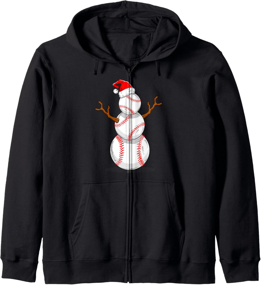 Lustiges Baseball Spieler Geschenk Schneemann Weihnachten Kapuzenjacke