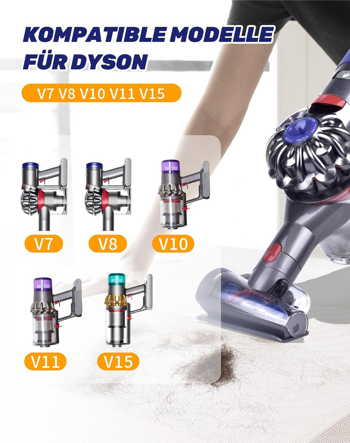 Mini Haardüse Elektrobürste für Dyson V15 V11 V10 V8 V7, Ersatzbürste mit Anti-Tangle Funktion für M
