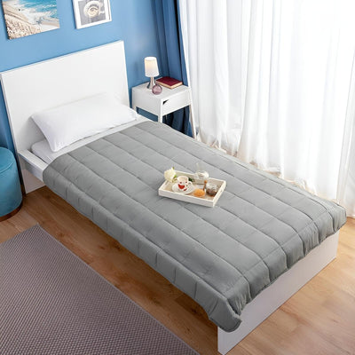 Gewichtsdecke 7kg in grau für erholsamen Schlaf | Therapie-Decke Erwachsene 120x180 cm flauschig | S