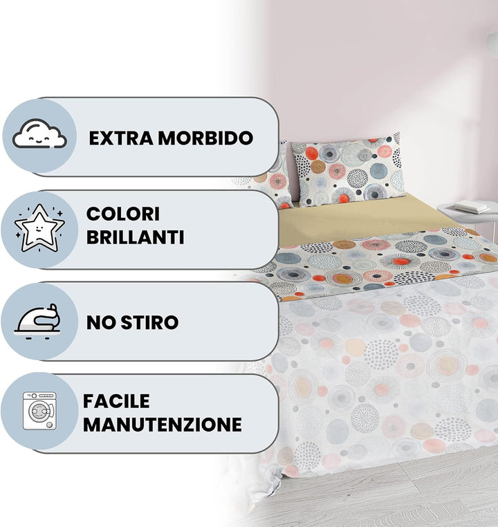 Italian Bed Linen MB Home Italy “Fantasy” Bettwäsche-Set, Acquerello, Doppelbett Acquerello Doppelbe