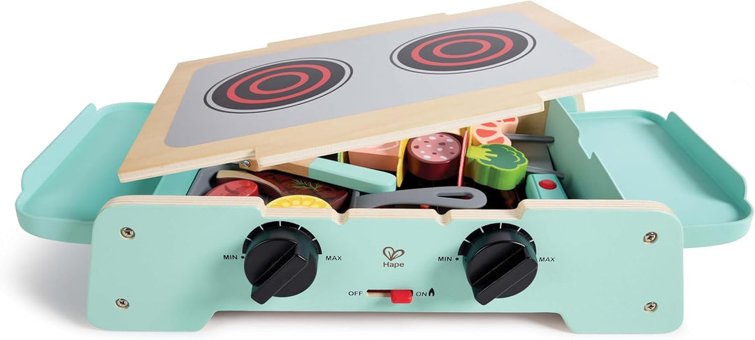 Hape Grill mit gusseiserner Pfanne, Kinderrollenspiel, mit Sound, ab 24 Monaten