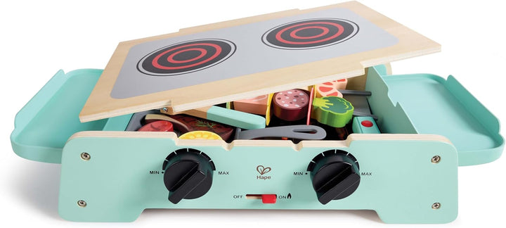 Hape Grill mit gusseiserner Pfanne, Kinderrollenspiel, mit Sound, ab 24 Monaten