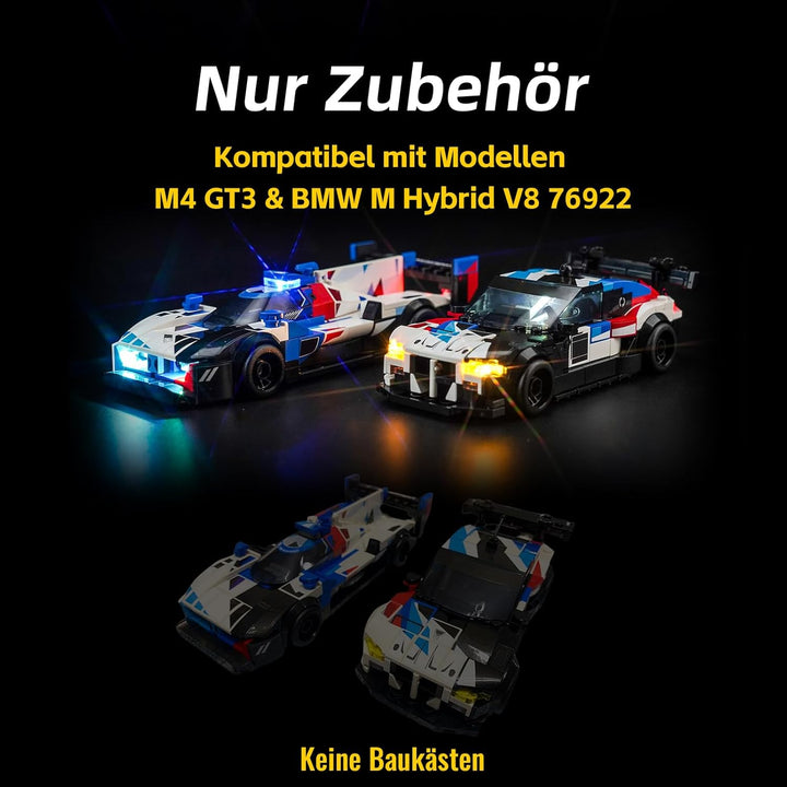 Led Licht Set für Lego Speed Champions BMW M4 GT3 &amp; BMW M Hybrid V8 Rennwagen Auto-Spielzeug (Kein L
