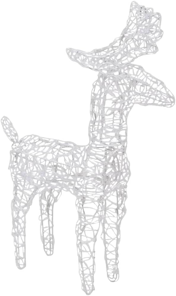 vidaXL Weihnachtsdekoration Rentiere mit Schlitten Beleuchtet Dekofigur Weihnachtsdeko Figur Weihnac