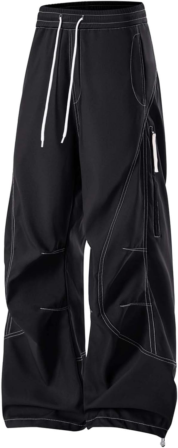 Regenhose Herren wasserdichte Fahrradhose Leichte Winddichte Outdoorhose Elastisch Taille Wanderhose