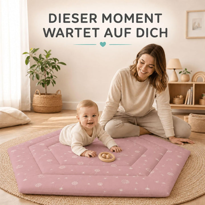 Fillikid Einlage Laufstall 6-eckig Exklusiv | Krabbeldecke Laufgitter 124 cm | Schutzeinlage Laufgit