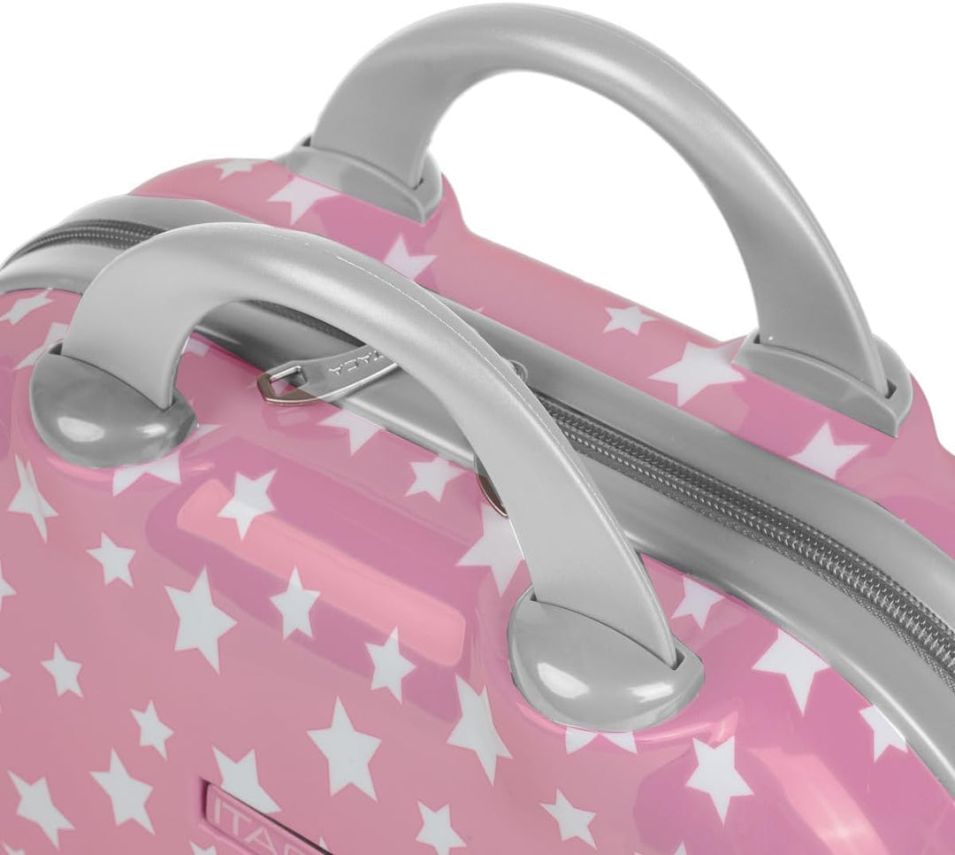 ITACA - Hartschale Kosmetikkoffer jugendlich. Kulturtasche aus Polykarbonat. Spiegel Reissverschluss
