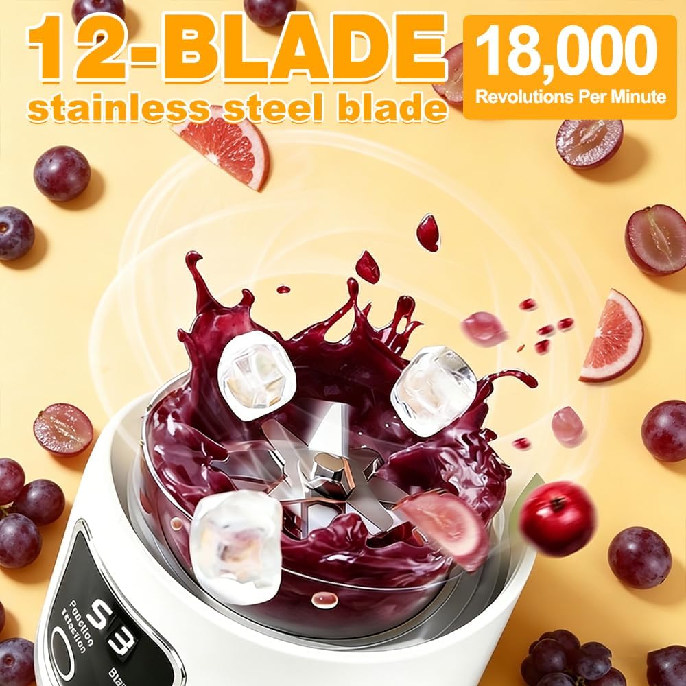 Tragbarer Mixer Smoothie Maker to Go, 450ML Portable Blender USB Wiederaufladbar Standmixer Klein mi