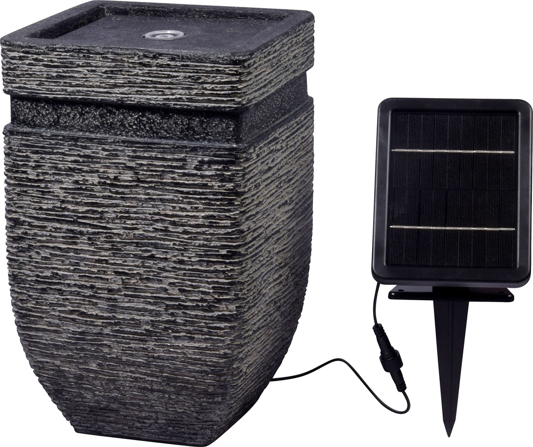 dobar® 96101e Solarbrunnen Hera | Gartenbrunnen mit LED Beleuchtung | Terrassenbrunnen aus Polyresin