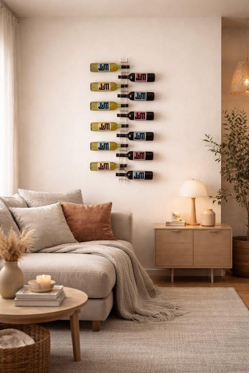JUM Weinregal aus Acrylglas für 12 Flaschen - modernes und stylisches Wandregal, transparent, platzs