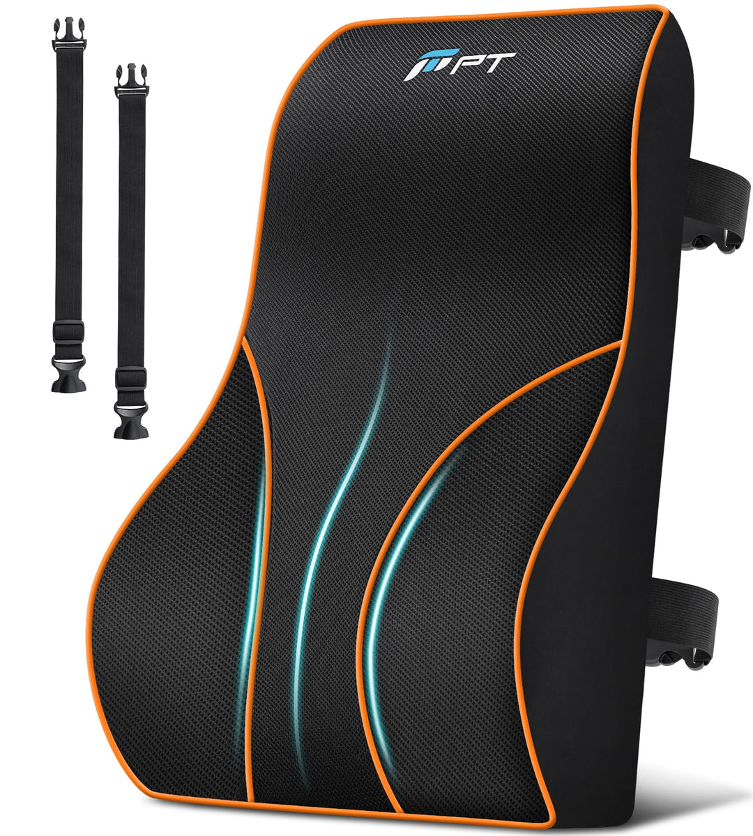 POOTACK Lendenkissen mit Memory-Schaum - Komfortable Lordosenstütze für Auto, Büro und Gaming, Verst