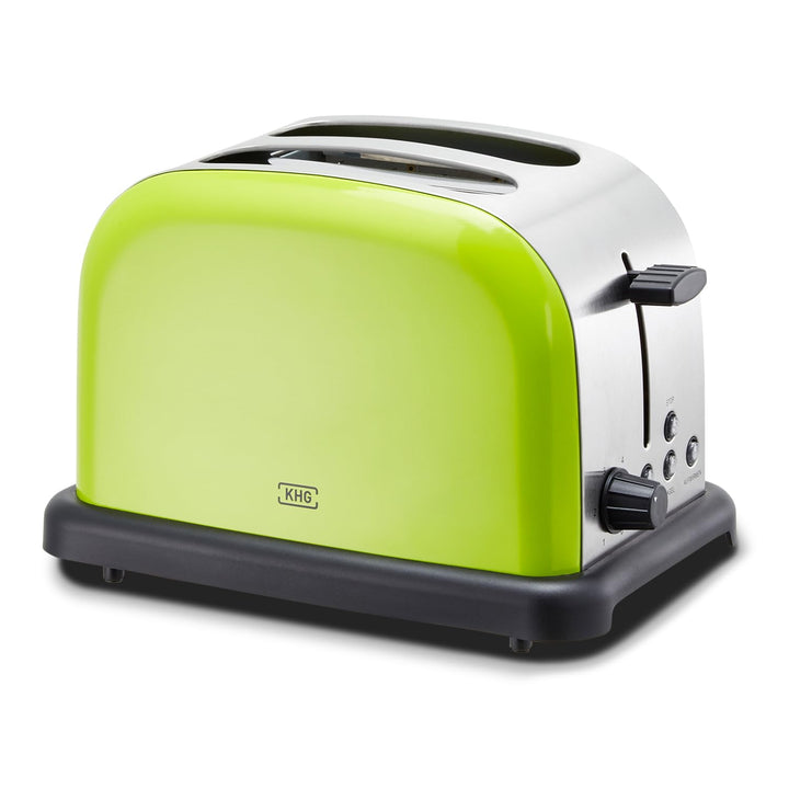 KHG Edelstahl Toaster mit Brötchenaufsatz, 2 Scheiben | 6 Bräunungsstufen mit Bräunungskontrolle, Kr