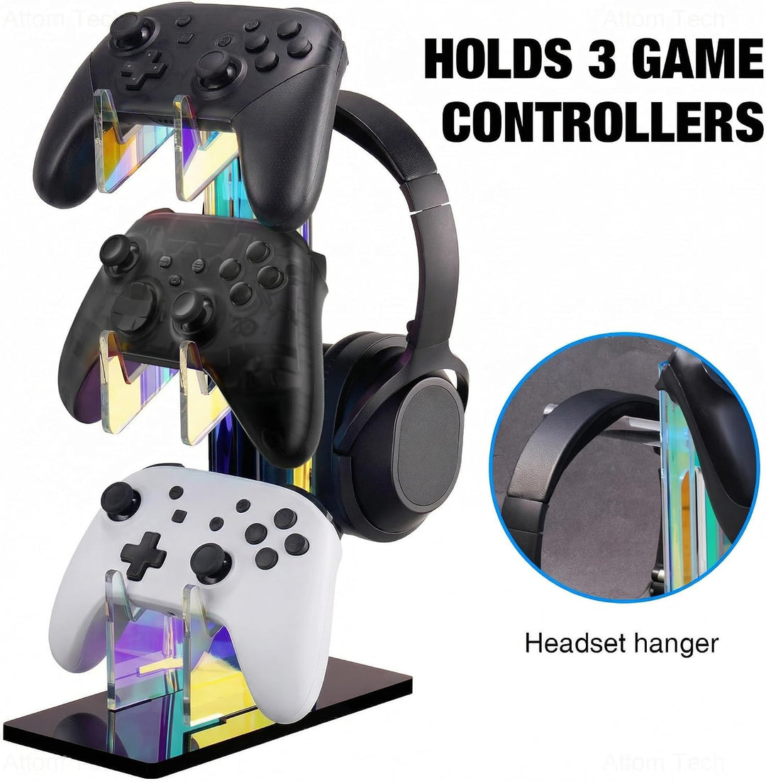 NiHome Iridescent Acrylic 3-Tier Game Controller Headset Halterung Für Ps5 Xbox One Switch, Farbenfr