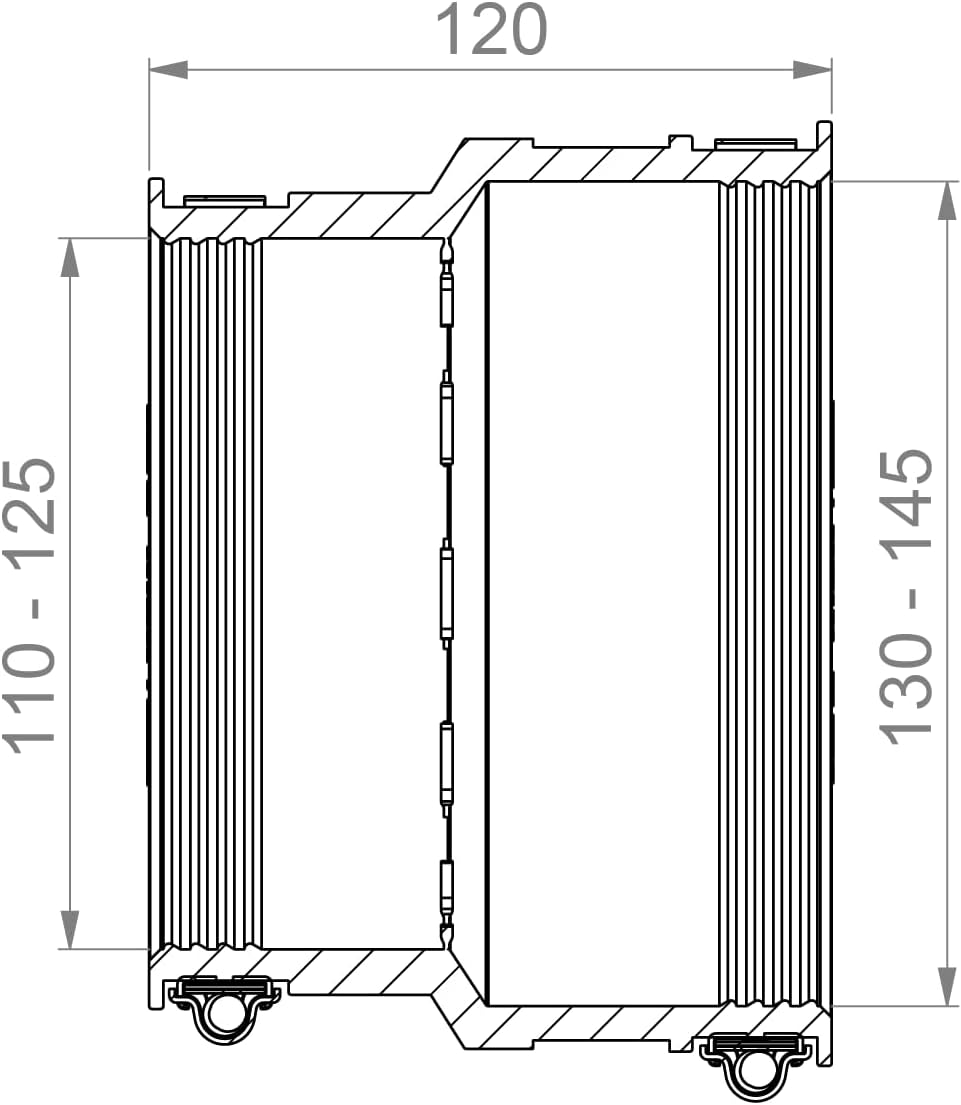 Crassus Adapterkupplung CAC 1452, EPDM / V2A, 1 Stück, 130-145 mm auf 110-125 mm, CRA12060, 130-145