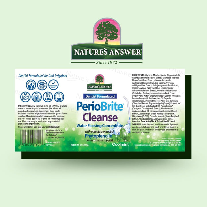 Nature's Answer, PerioCleanse, Oral Cleansing Concentrate, Refreshing Cool Mint, 4 fl oz (120 ml)