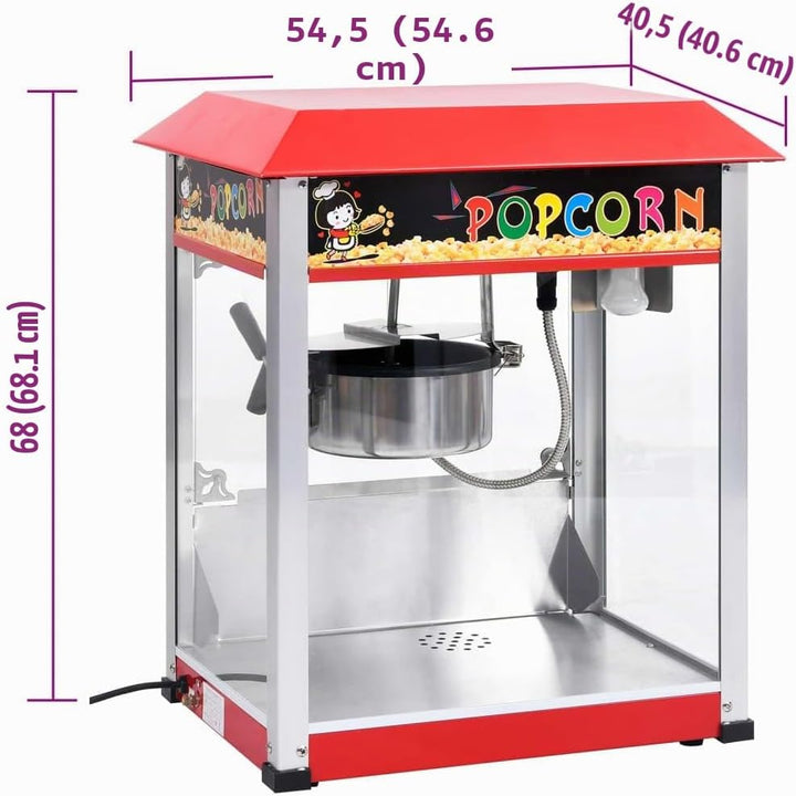 vidaXL Popcornmaschine mit Teflon-Kochtopf Popcornmaker Popcornautomat Cinema Kino Popcorn Maschine
