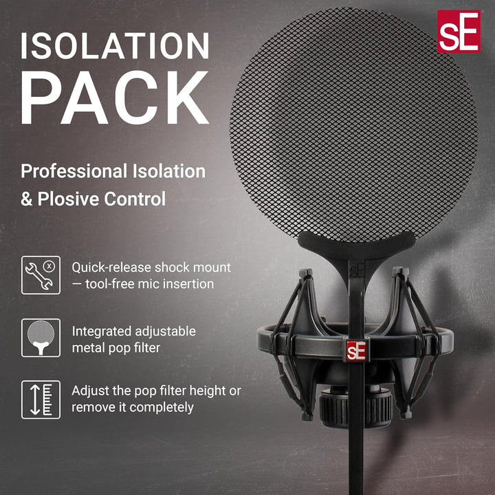 SE Electronics Isolation Pack Se Electronics - Shockmount und Pop Filter für X1 Serie und Se2200, Se