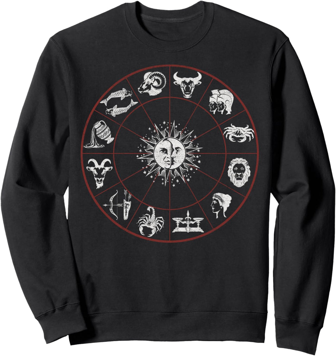 Trendy Celestial Zodiac Wheel Sweatshirt