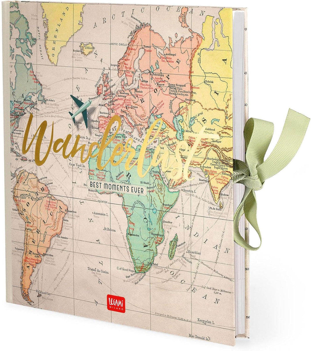 Legami - DIY Fotoalbum mit Dekoelementen Set, 20 Seiten, Geschenkidee, 23x23,5 cm, Reise-Thema