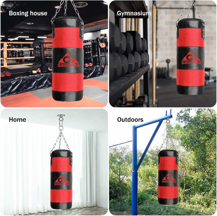 GROOFOO Boxsack Kinder Hochleistungs Oxford Boxsack für Kinder, Jugendliche und Erwachsene, UNGEFÜLL