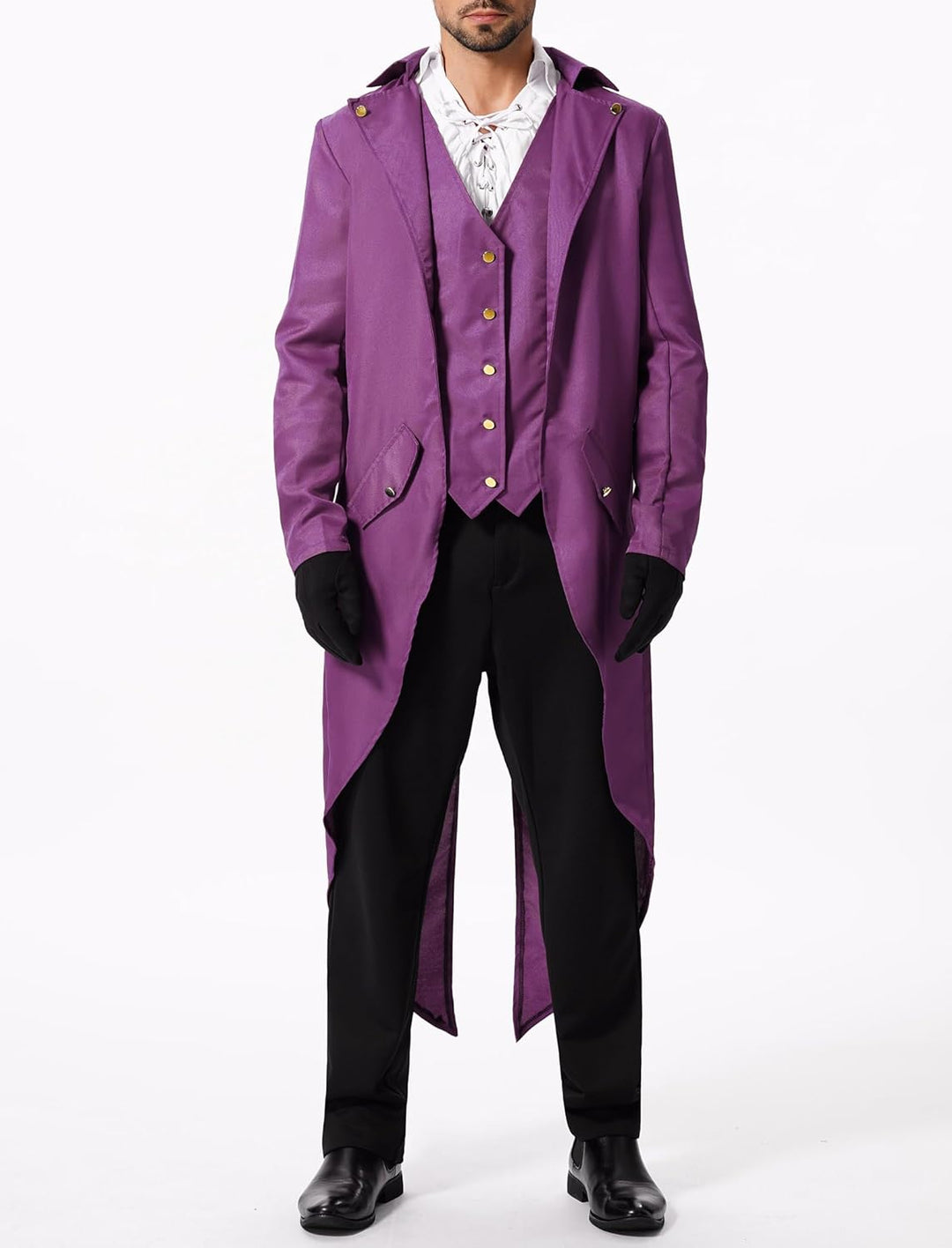 FYMNSI Herren Gothic Steampunk Frack Mantel Männer Mittelalter Viktorianischen Jacke Für Karneval Fa