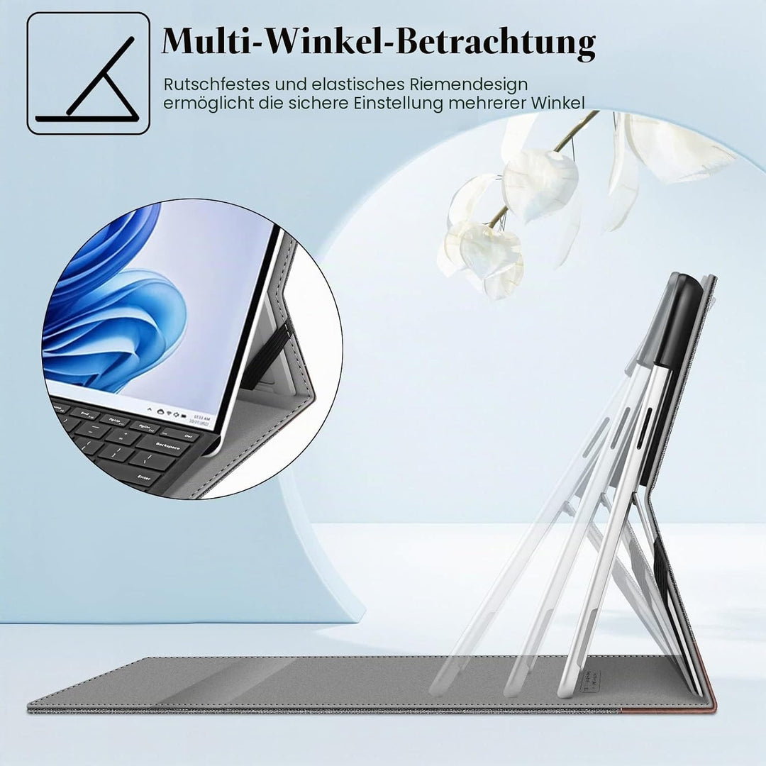 Fintie Hülle für Microsoft Surface Pro 11/10 / 9 (2024-2022) 13 Zoll - Multi-Sichtwinkel Kunstleder