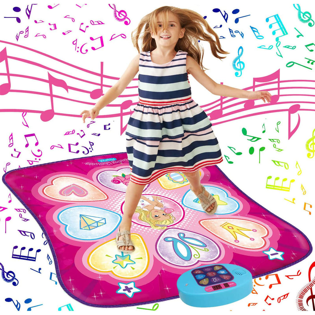 SUNLIN Tanzmatte - Tanzspielzeug Geschenk für Kinder Mädchen - Tanzmatte mit LED-Leuchten, einstellb