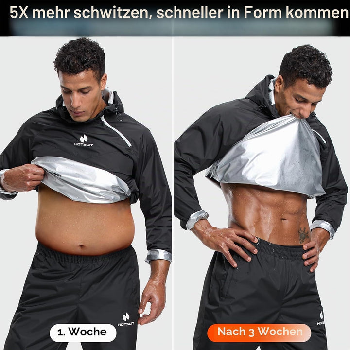 HOTSUIT Schwitzanzug für Herren, Sweatshirt, Hose und Jacke, Gewichtsverlust, Sport, Sweatshirt, Sau