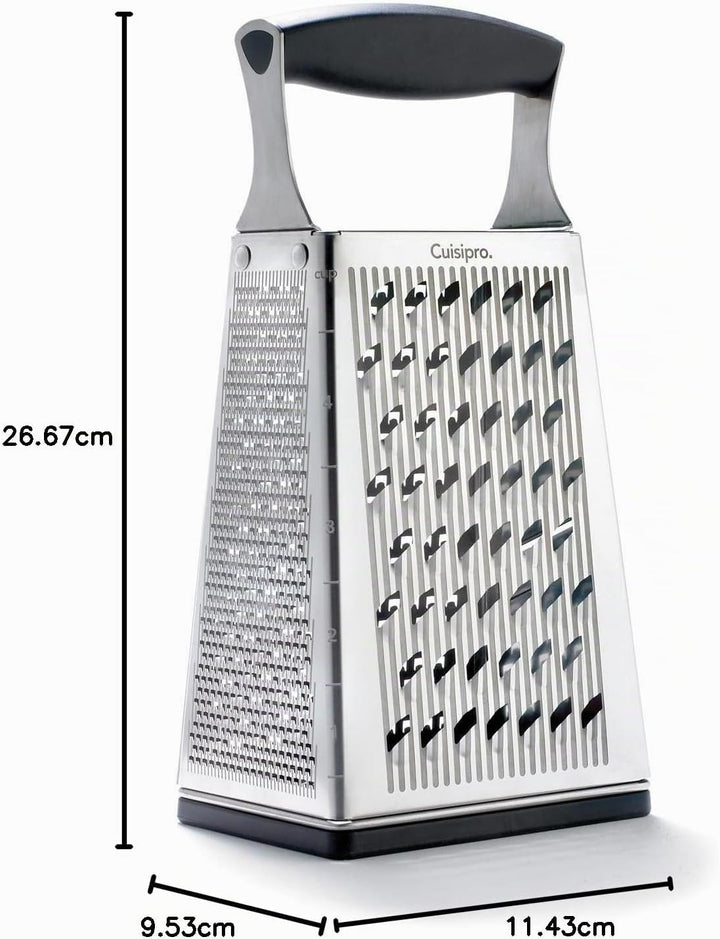 Cuisipro 746850 5-in-1 Turmreibe Reiben, Edelstahl 301-Klinge, 304-Rahmen, PP Griff, TPR/ABS-Bodente