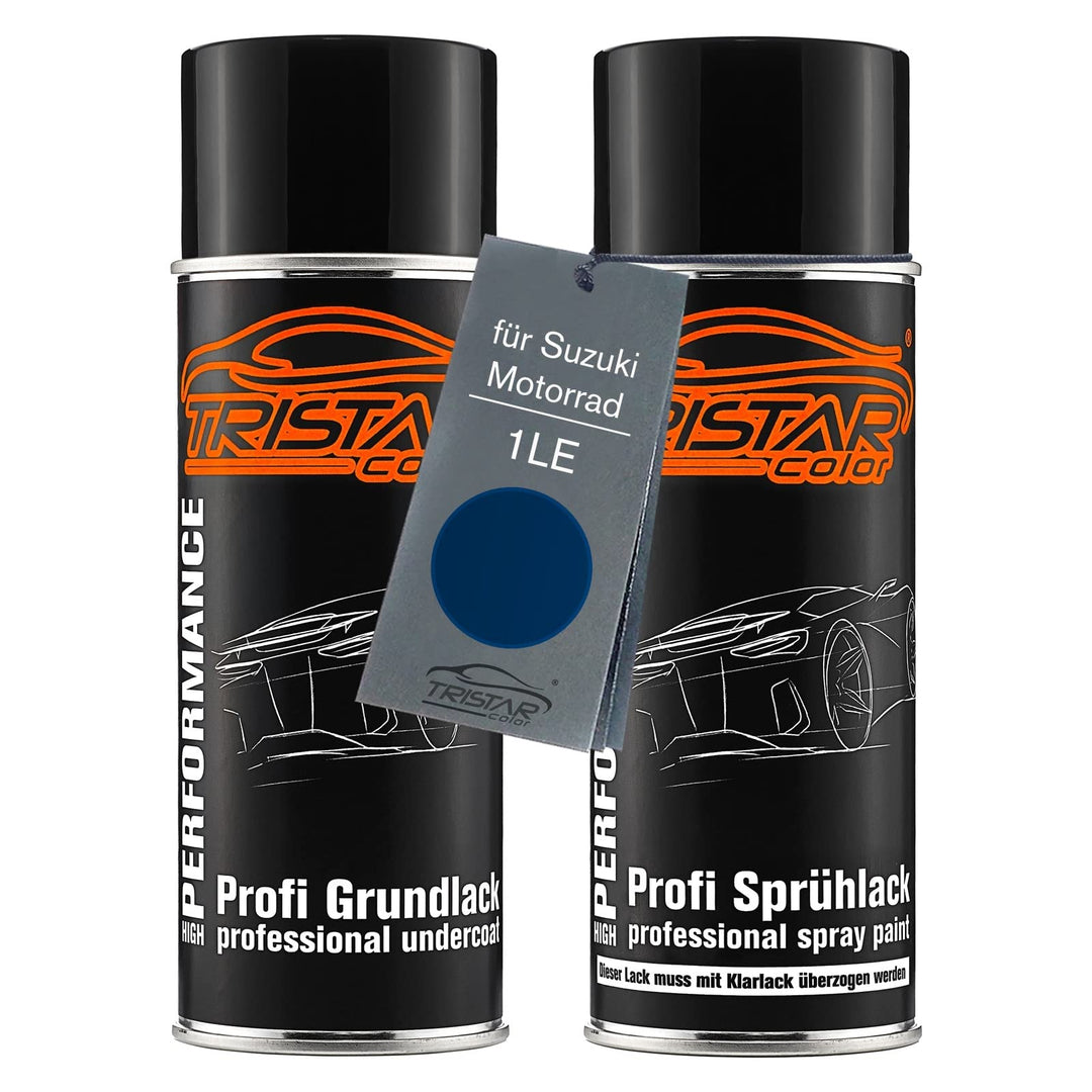 TRISTARcolor Motorradlack Spraydosen Set für Suzuki Motorrad 1LE Blue Perl Grundlack Basislack Sprüh