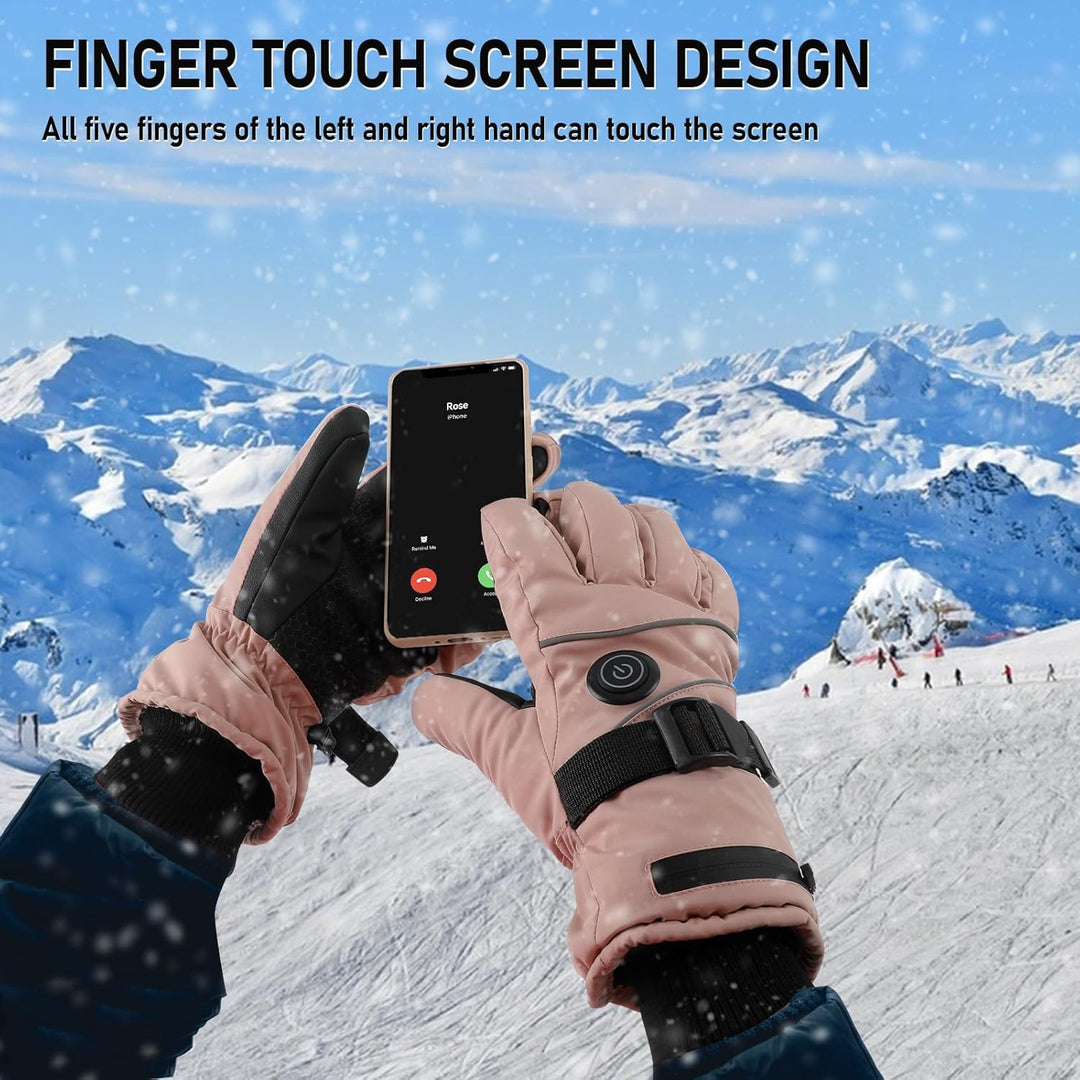 Beheizte Handschuhe für Männer Frauen, 7.4V 5000mAh /6000mAh Wiederaufladbare Handwärmer Touchscreen