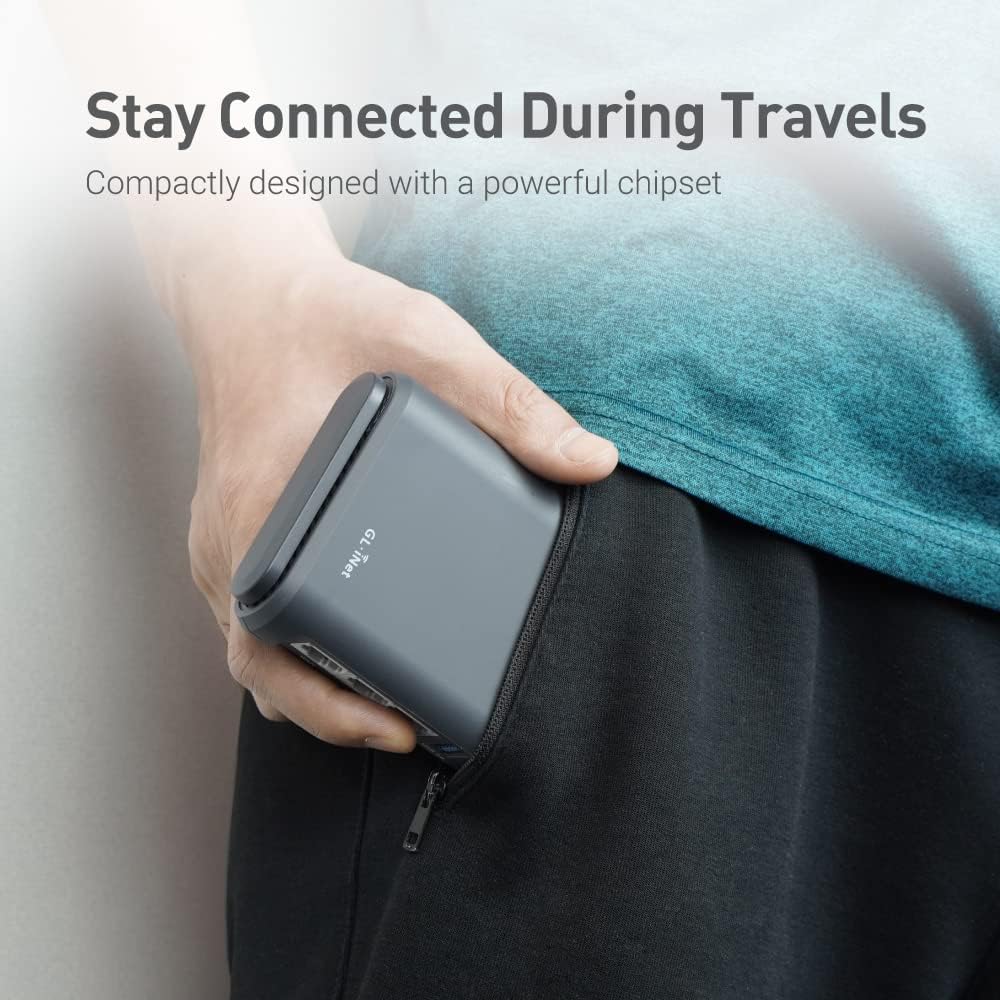GL.iNet GL-A1300 (Slate Plus) Wireless VPN Travel Router– Easy to Setup, Connect to Hotel WiFi & Cap