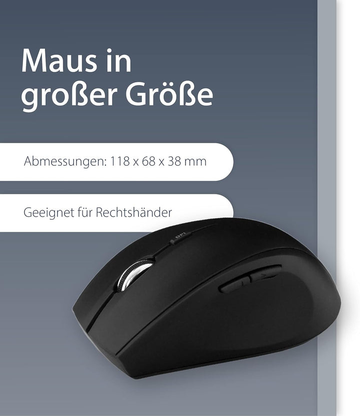 MediaRange Funk-Tastatur- und Maus-Set, Highline Serie, QWERTZ, schwarz/silber