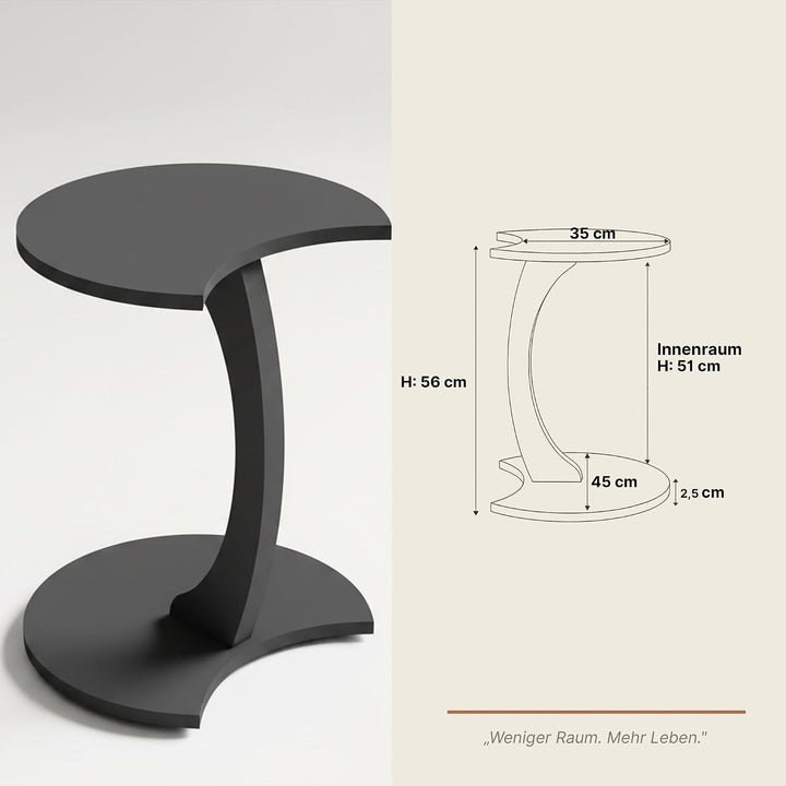 Beistelltisch Anthrazit C-Form Couch (Anthrazit, C-Form Mond) Anthrazit C-Form Mond, Anthrazit C-For