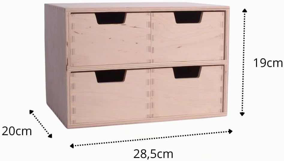 Schubladen-Box aus Holz – Elegante Minikommode für vielseitige Aufbewahrung | Premium Qualität, natü