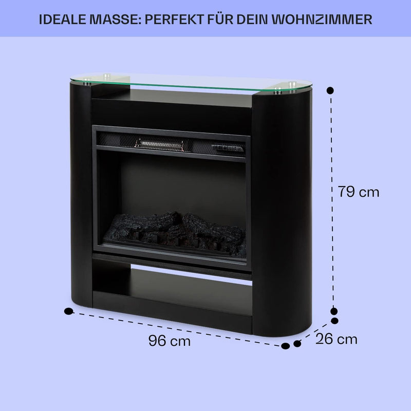 Klarstein Elektrokamin, Elektro Heizungen für Wohnzimmer & Innenräume, Elektrischer Kamin mit LED Fl