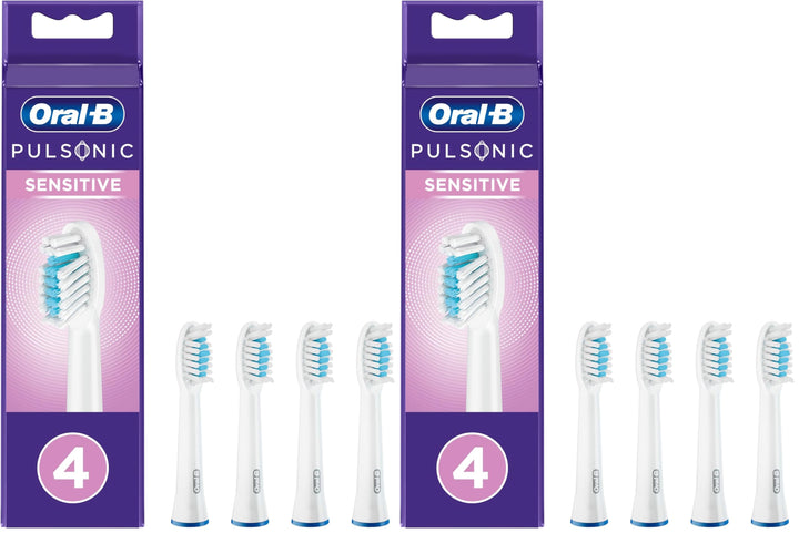 Oral-B Pulsonic Sensitive Aufsteckbürsten für Schallzahnbürsten, 4 Stück, Zahnbürstenaufsatz für Ora