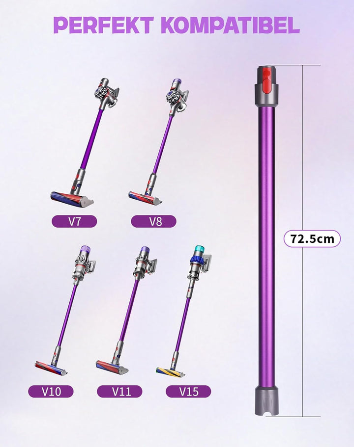 Verlängerungsrohr für Dyson V7 V8 V10 V11 V15 – Ersatz-Rohr aus Aluminium, Schnellverschluss, Robust