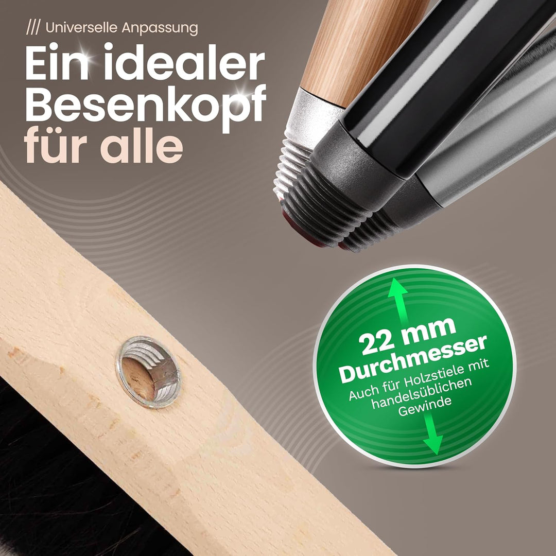 Novaliv Besen Set I Kehrgarnitur Zimmerbesen mit Teleskopstiel Kehrblech I feine Kunstborsten I Hand