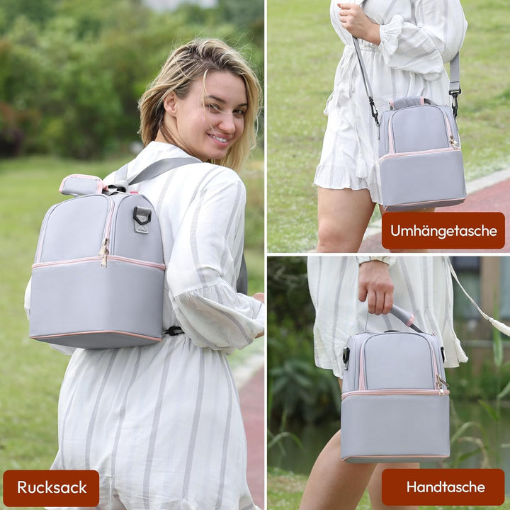 NCVI Muttermilch-Kühltasche mit integrierten Kühlakkus, Isoliertasche für 6 Baby-Flaschen bis zu 150