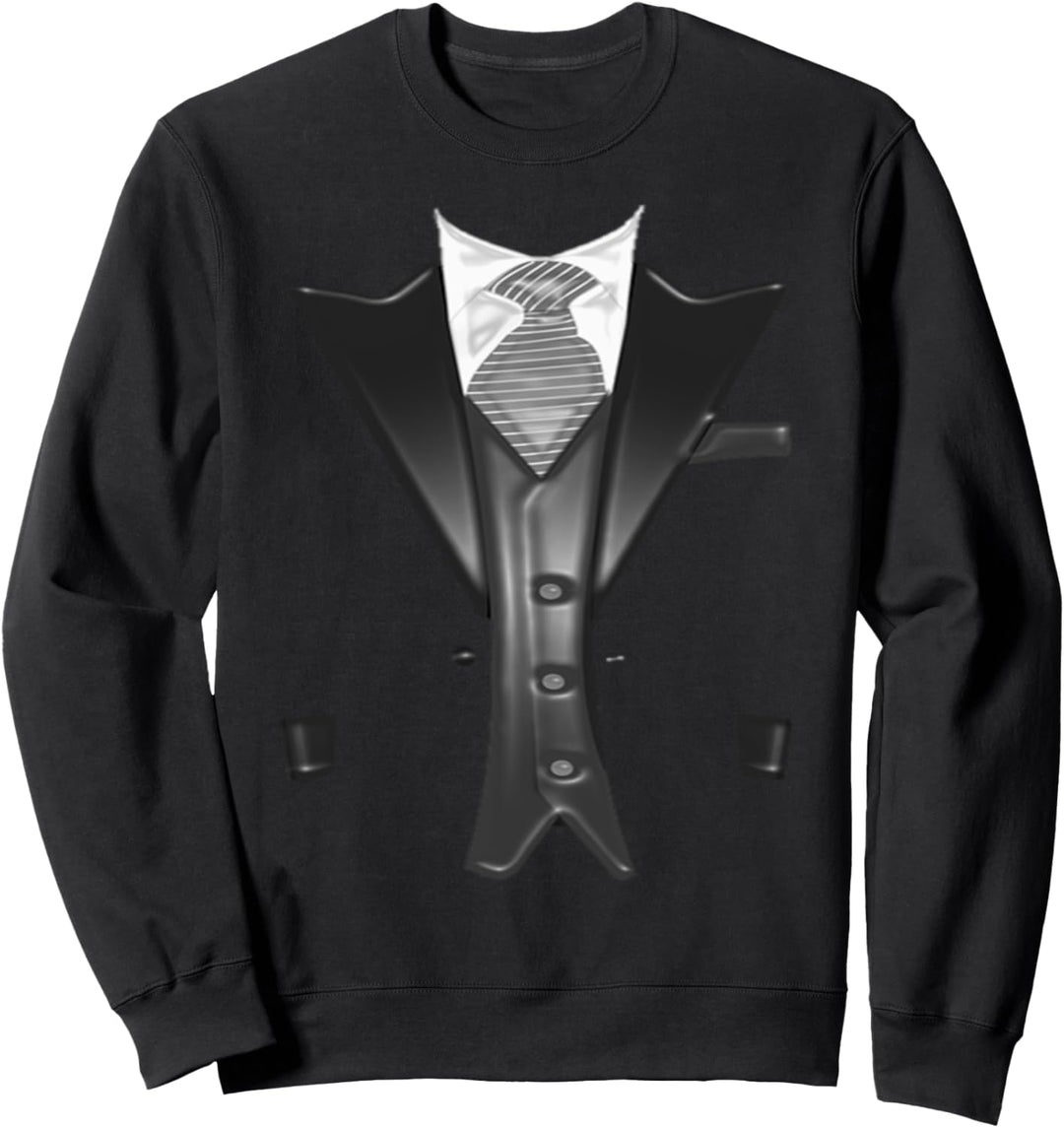 Funny Faux Fake Suit with Vest and tie Sweatshirt