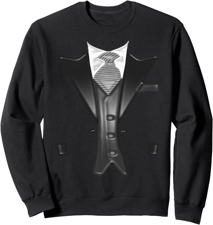 Funny Faux Fake Suit with Vest and tie Sweatshirt