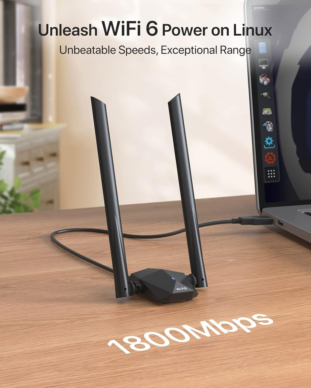 BrosTrend AX1800 WiFi 6 WLAN Stick Linux für PC und Raspberry Pi 2+ mit Ubuntu, Mint, Debian, Kubunt