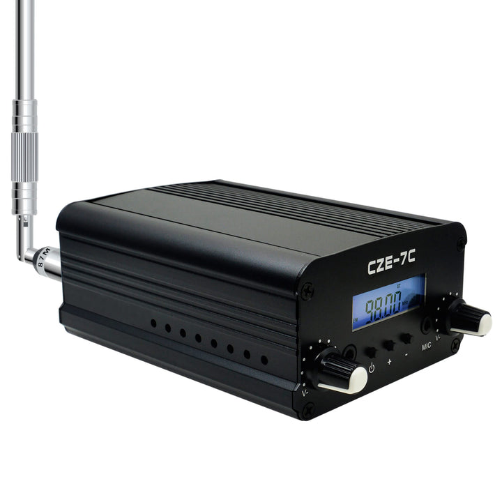 BaseWish FM-Transmitter mit grosser Reichweite, 7 W, 1 W, mit LCD und 3,5 mm Audiokabel, ideal für K