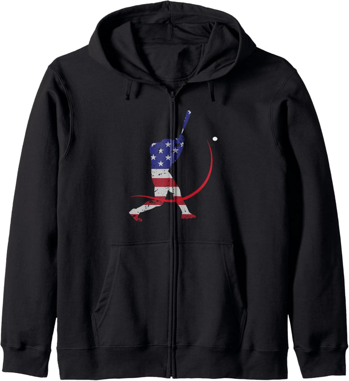 Baseball-Spieler Amerikanische Flagge Thema Baseball-Fan Kapuzenjacke