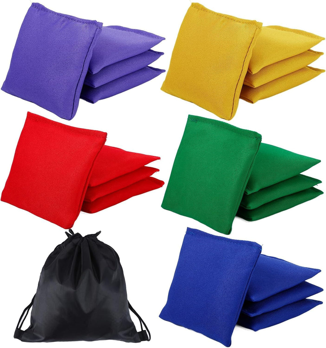20 Stück Cornhole Säckchen, 10x10cm Nylon Sitzsäcke Werfen, Wurfsäckchen, Bean Bags Wurfspiel für Co