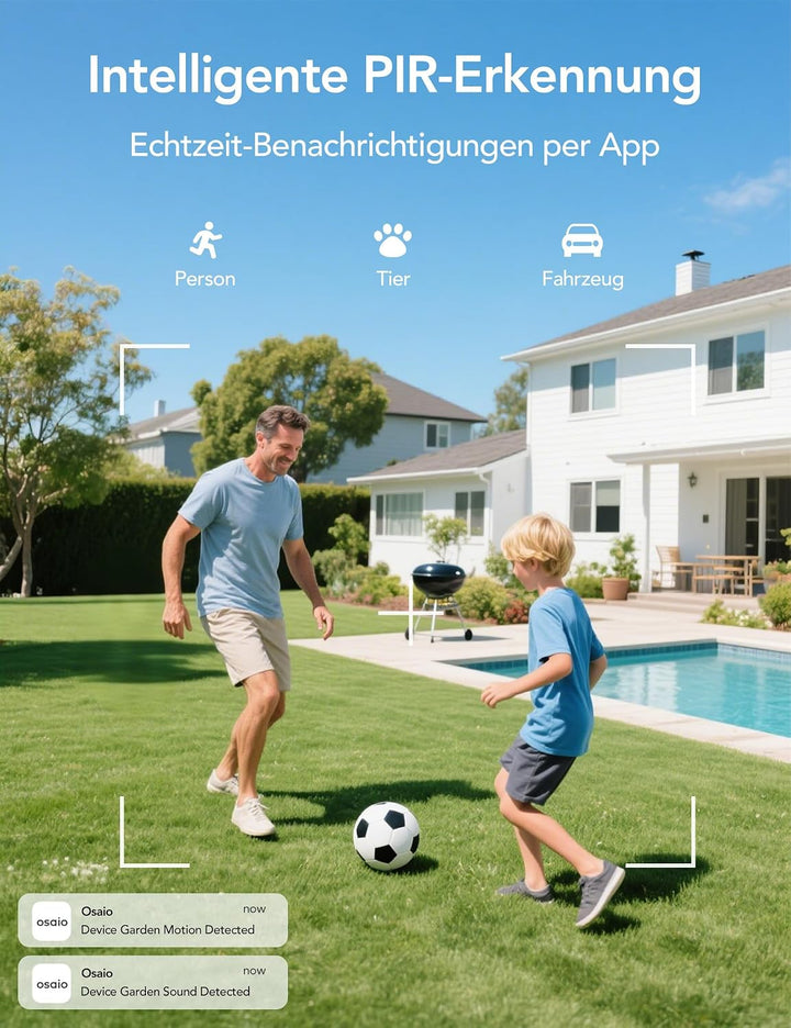 GNCC 2K 4MP LTE Überwachungskamera Aussen Akku +Solarpanel, WiFi6 Kamera Überwachung Aussen WLAN Out